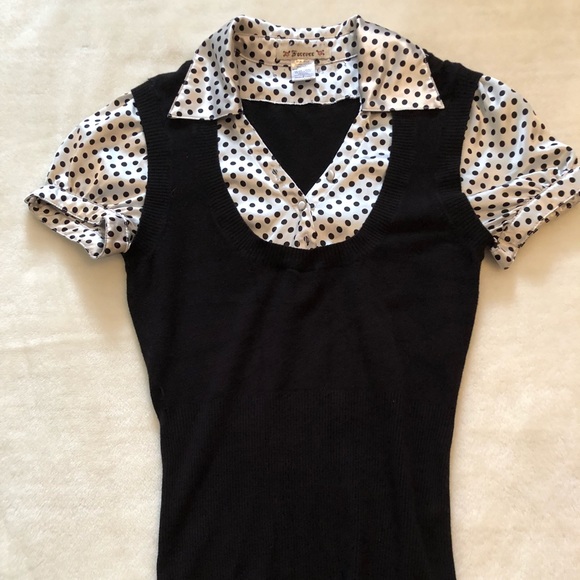 Forever Tops - Forever black and white blouse size small